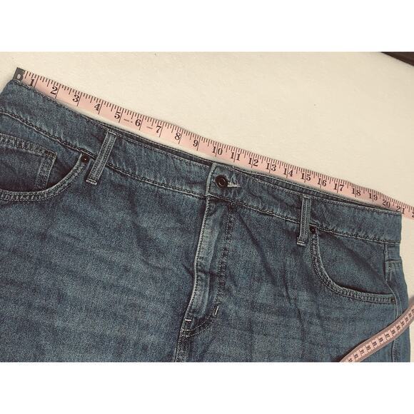 18W Terra And Sky Modest Denim Skirt Womens 5 Pocket Front Slit Jean Skirt 28" - Picture 8 of 12